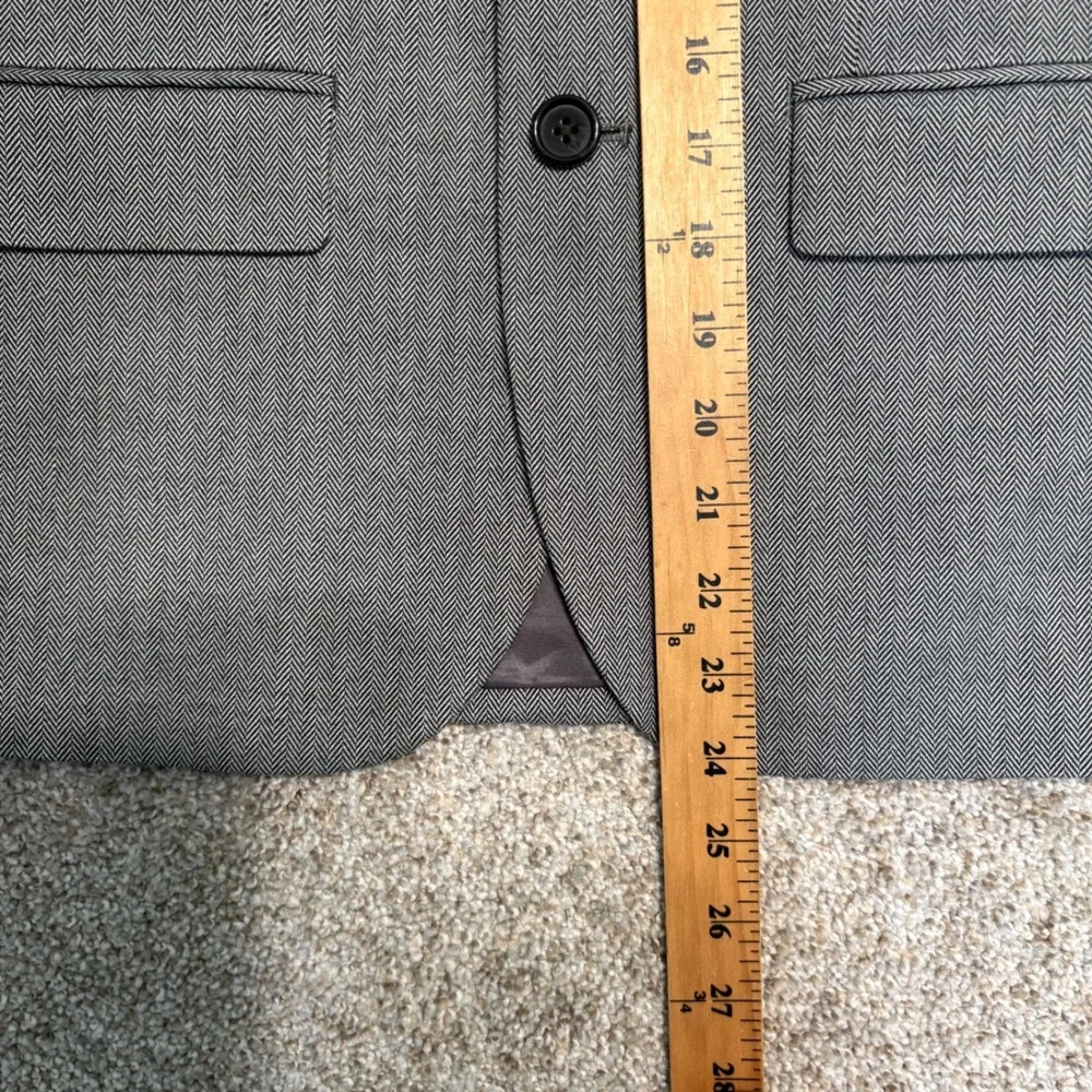 Lauren Ralph Lauren Blazer Boy 14R Gray Herringbone Brown Elbow Patch Sport Coat